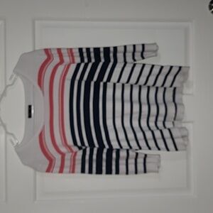 Pink and Navy striped sweater